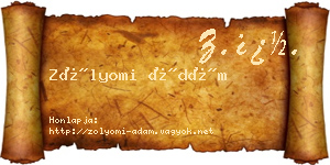 Zólyomi Ádám névjegykártya